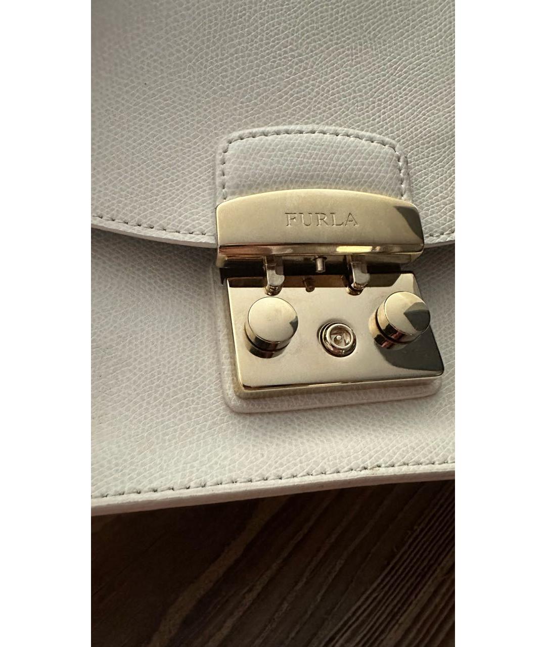 FURLA Бежевая кожаная сумка через плечо, фото 5