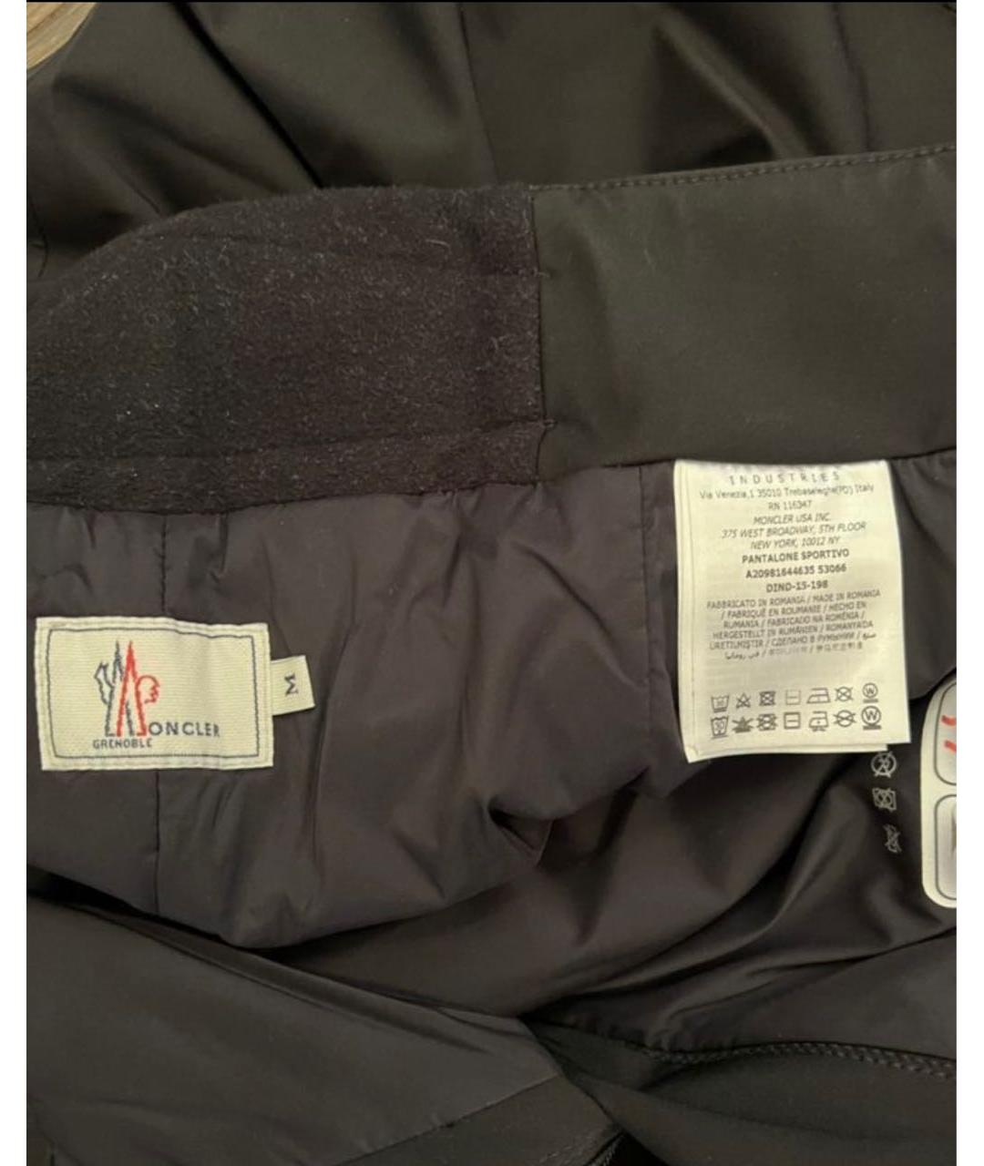 MONCLER Черные полиэстеровые спортивные брюки и шорты, фото 6