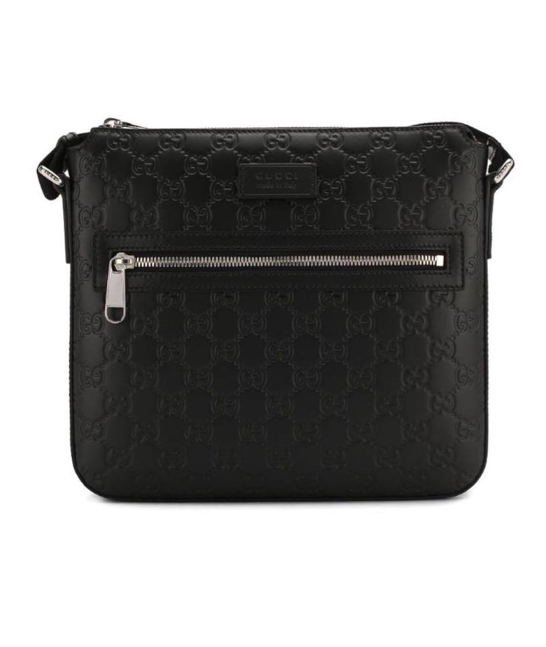 GUCCI Черная кожаная сумка на плечо, фото 1