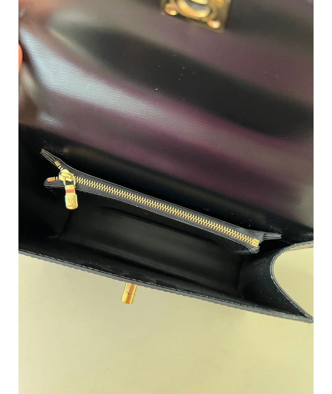 LOUIS VUITTON Черная кожаная сумка тоут, фото 7