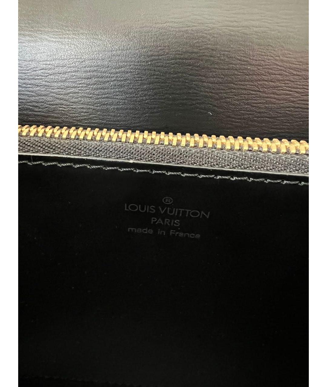 LOUIS VUITTON Черная кожаная сумка тоут, фото 8