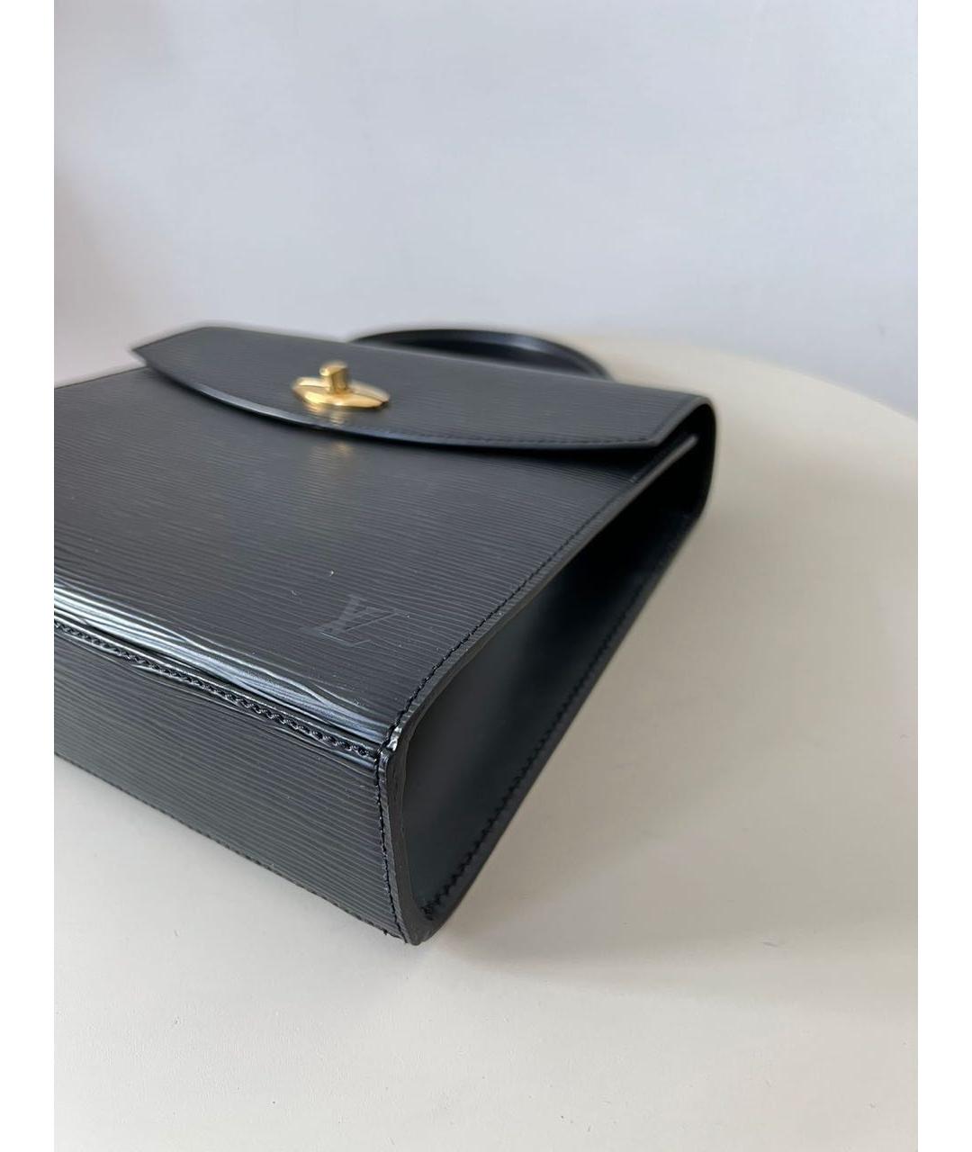 LOUIS VUITTON Черная кожаная сумка тоут, фото 4