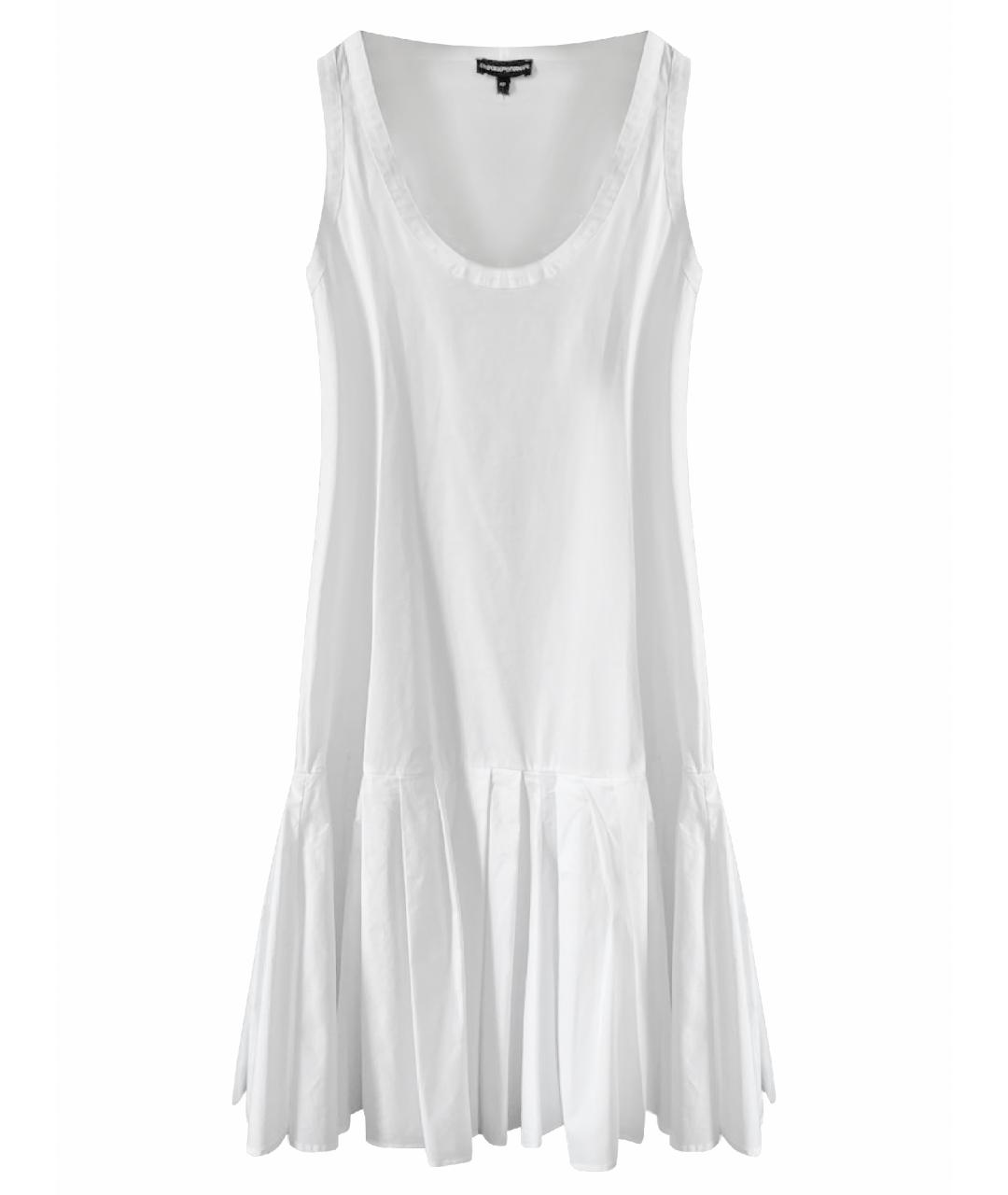 EMPORIO ARMANI Белое хлопковое повседневное платье, фото 1