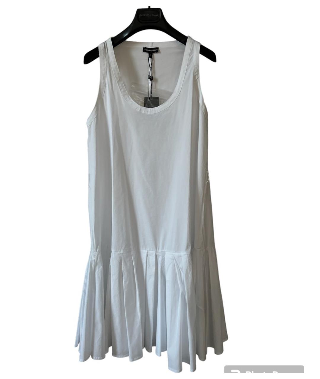 EMPORIO ARMANI Белое хлопковое повседневное платье, фото 8