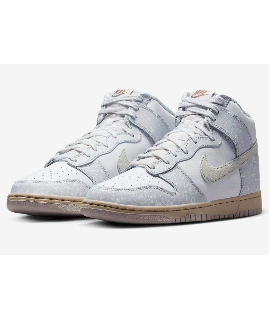 NIKE Серые кожаные высокие кроссовки / кеды, фото 2