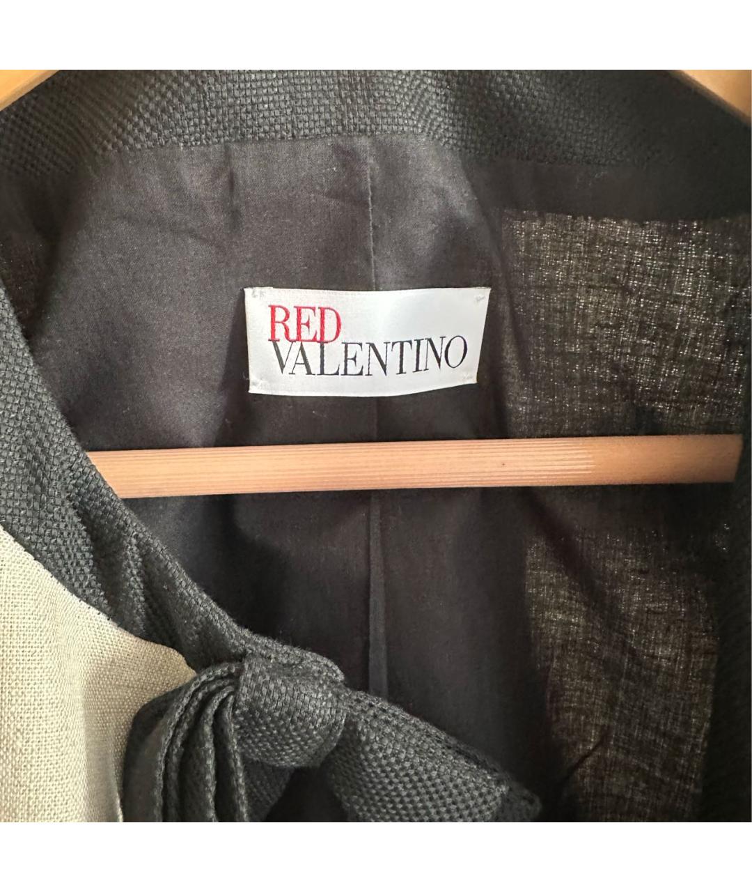 RED VALENTINO Бежевый льняной жакет/пиджак, фото 3