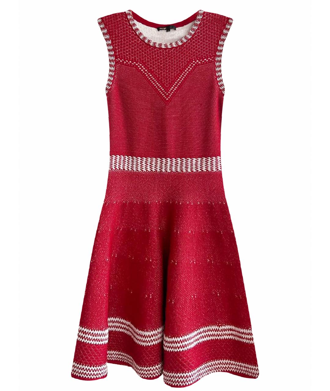 MAJE Бордовое вискозное коктейльное платье, фото 1