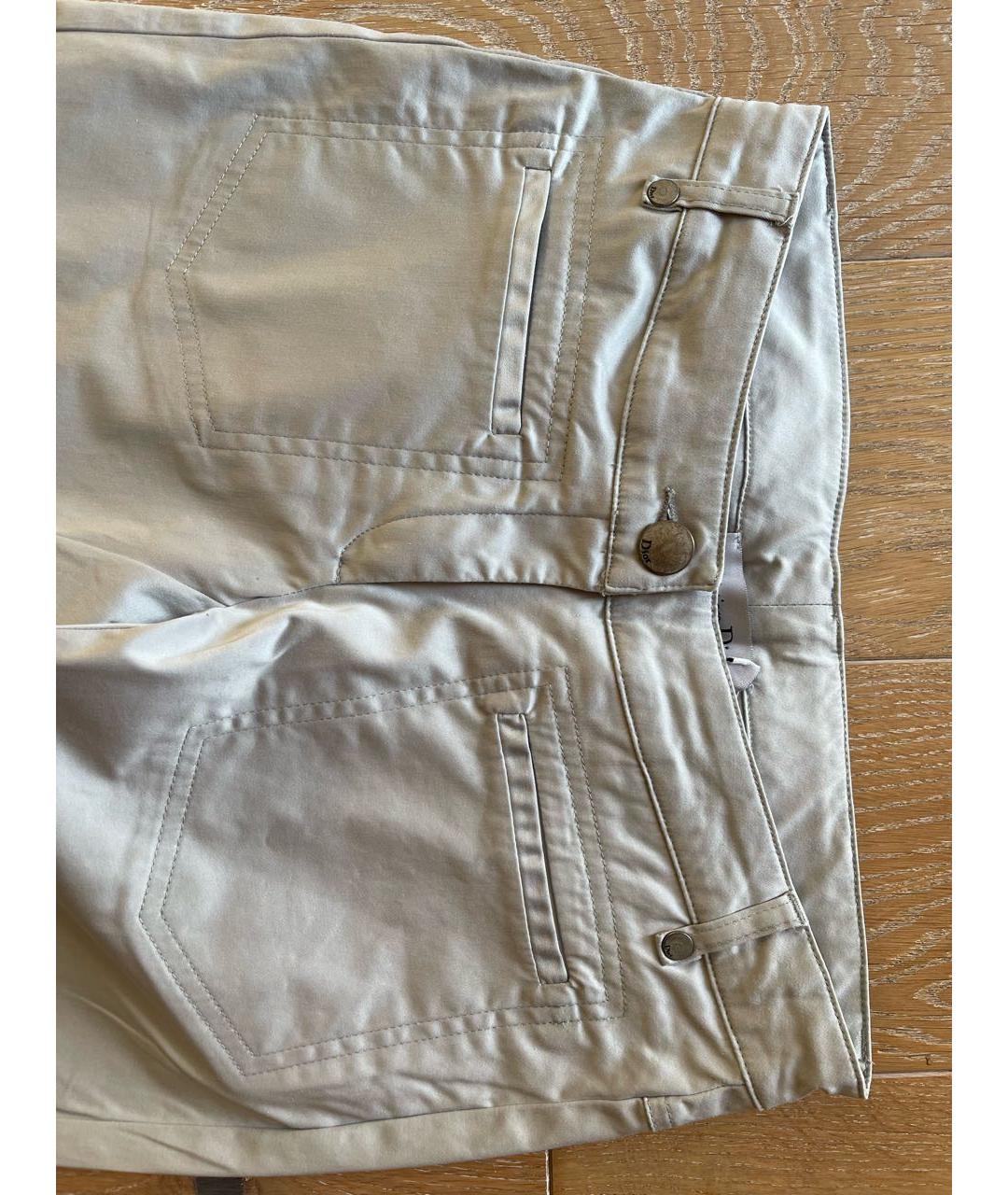 CHRISTIAN DIOR Серые хлопковые брюки и шорты, фото 3