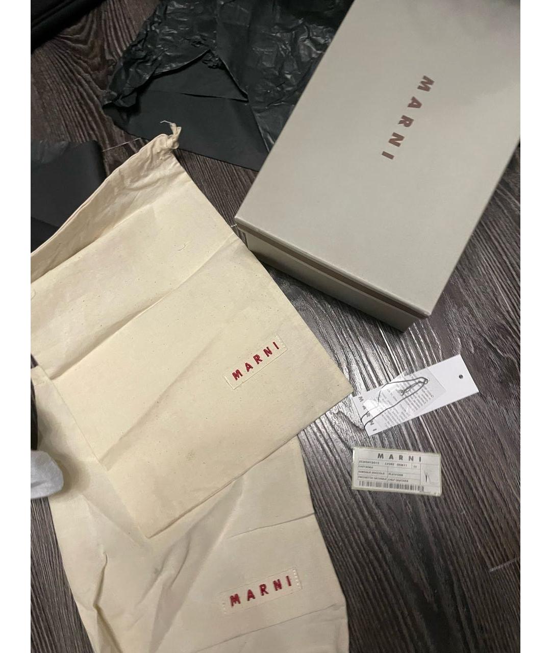 MARNI Коричневые кожаные босоножки, фото 6