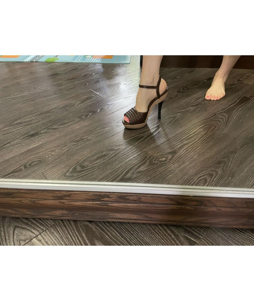 MARNI Коричневые кожаные босоножки, фото 4