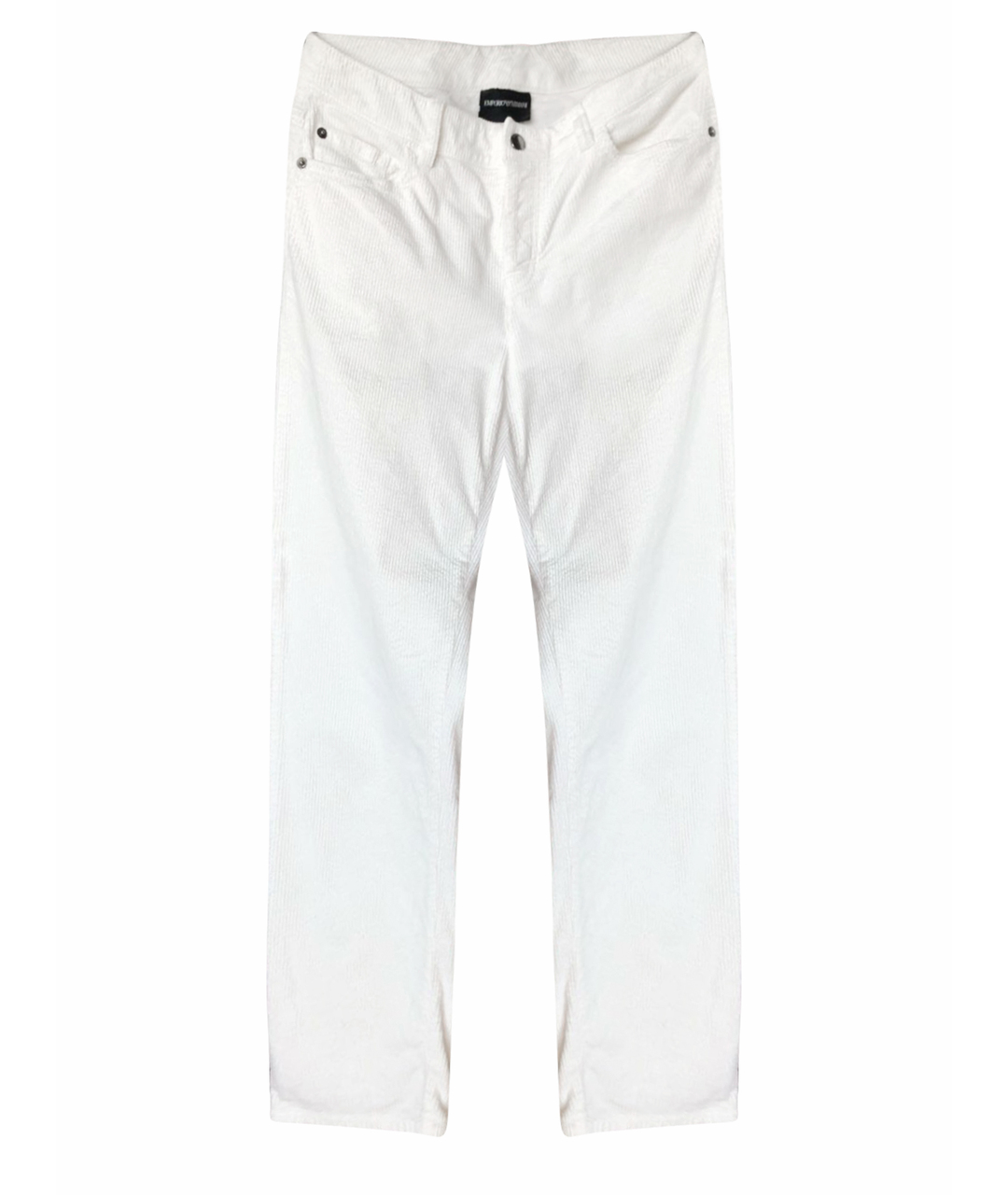 EMPORIO ARMANI Белые хлопковые прямые брюки, фото 1