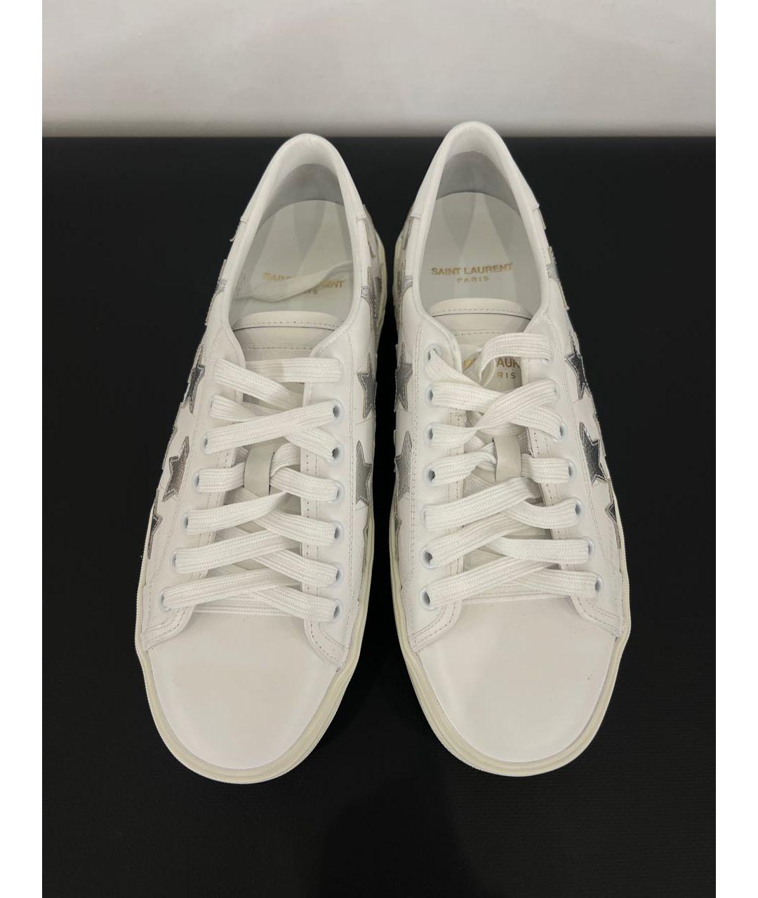 SAINT LAURENT Белые кожаные кроссовки, фото 2