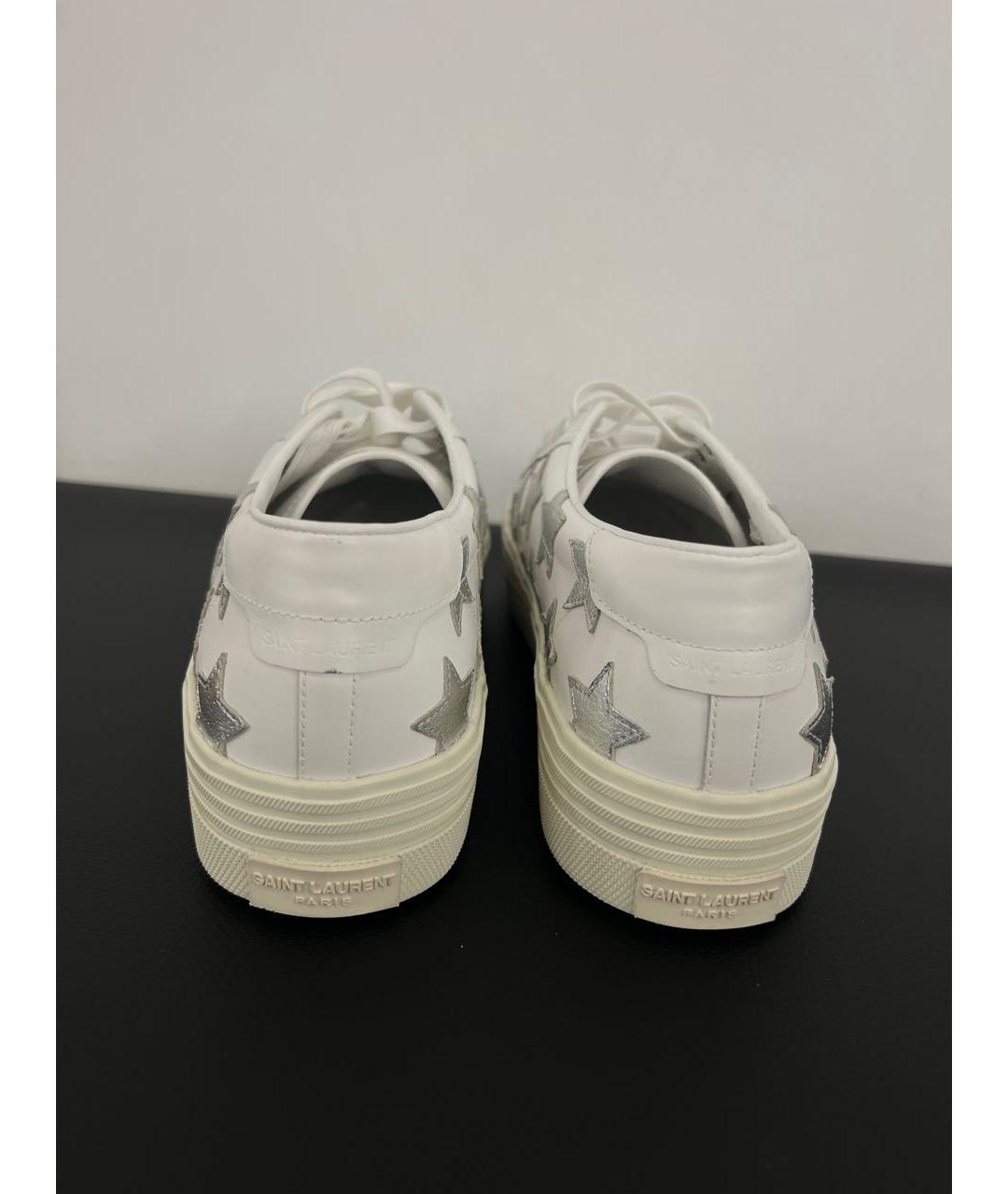 SAINT LAURENT Белые кожаные кроссовки, фото 4