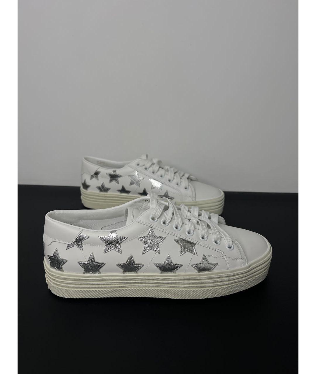 SAINT LAURENT Белые кожаные кроссовки, фото 5