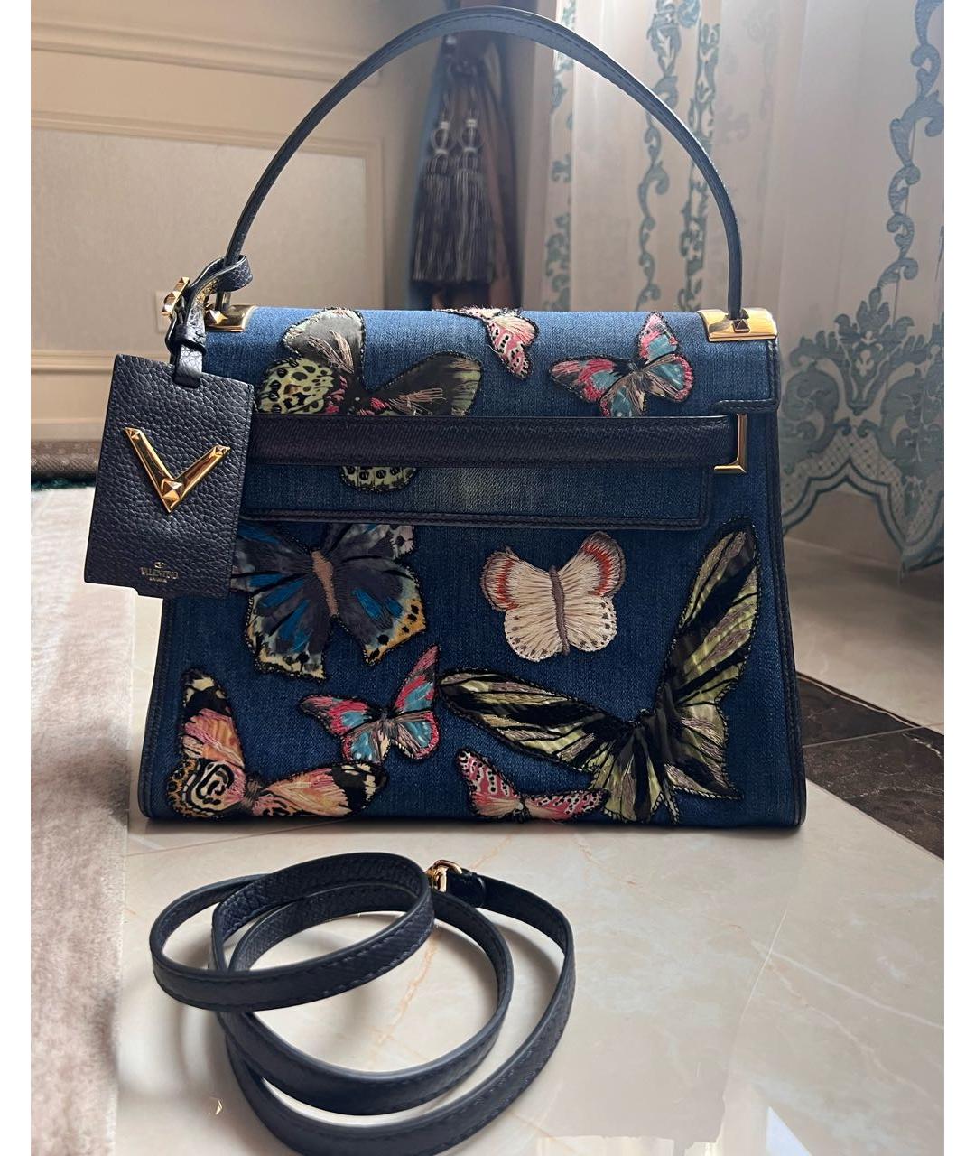 VALENTINO Синяя деним сумка тоут, фото 9