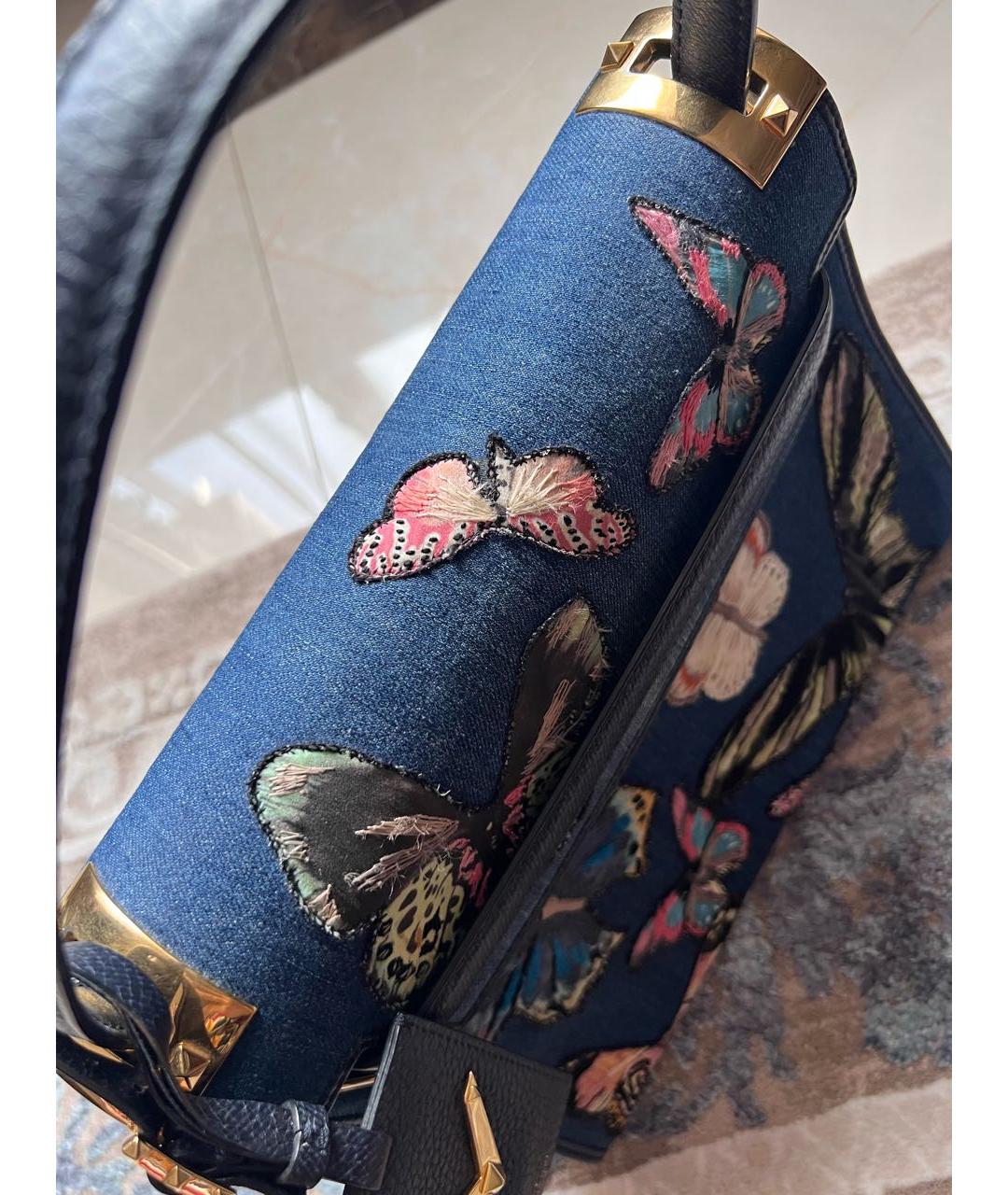 VALENTINO Синяя деним сумка тоут, фото 8