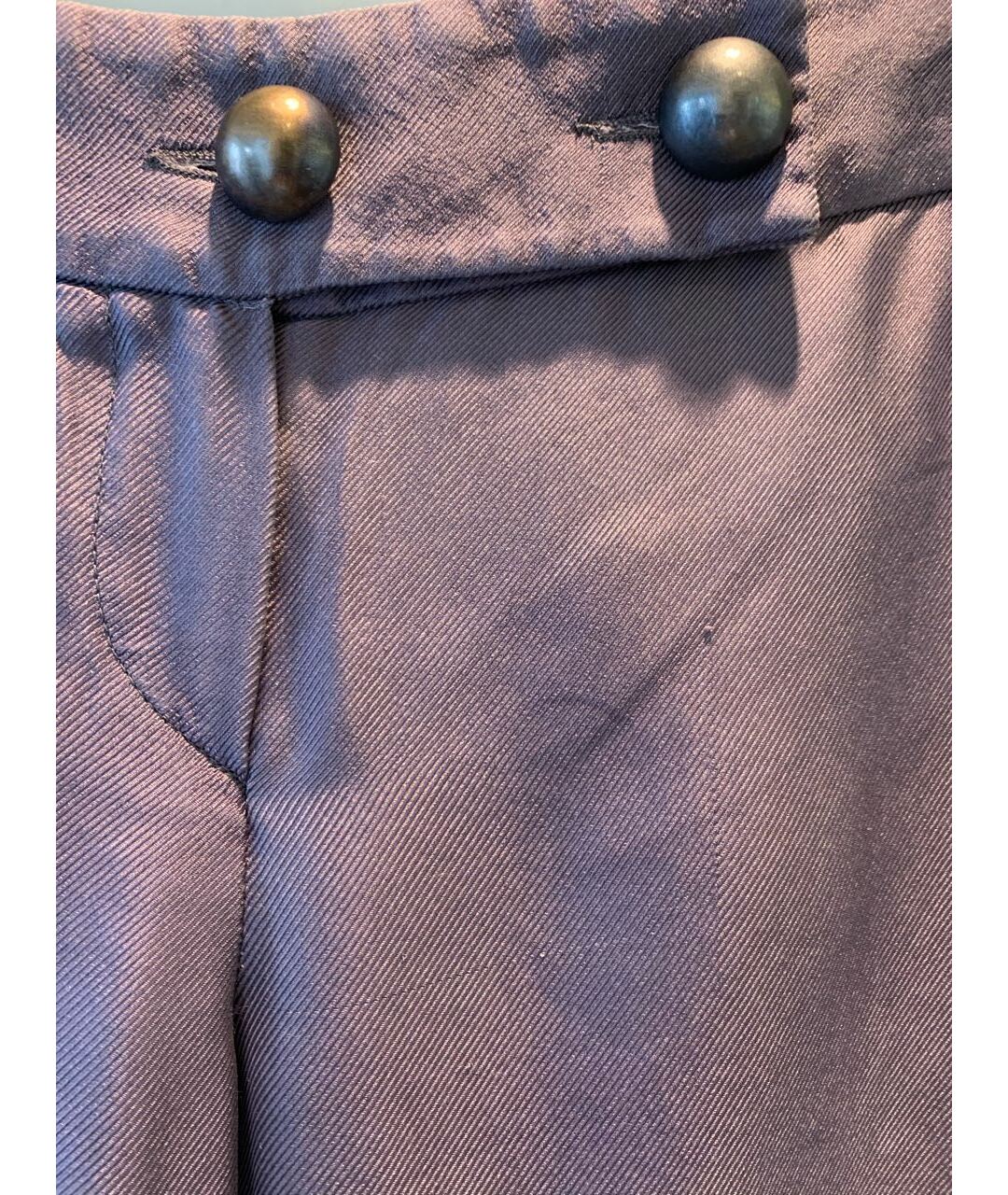 EMPORIO ARMANI Антрацитовые шелковые прямые брюки, фото 6