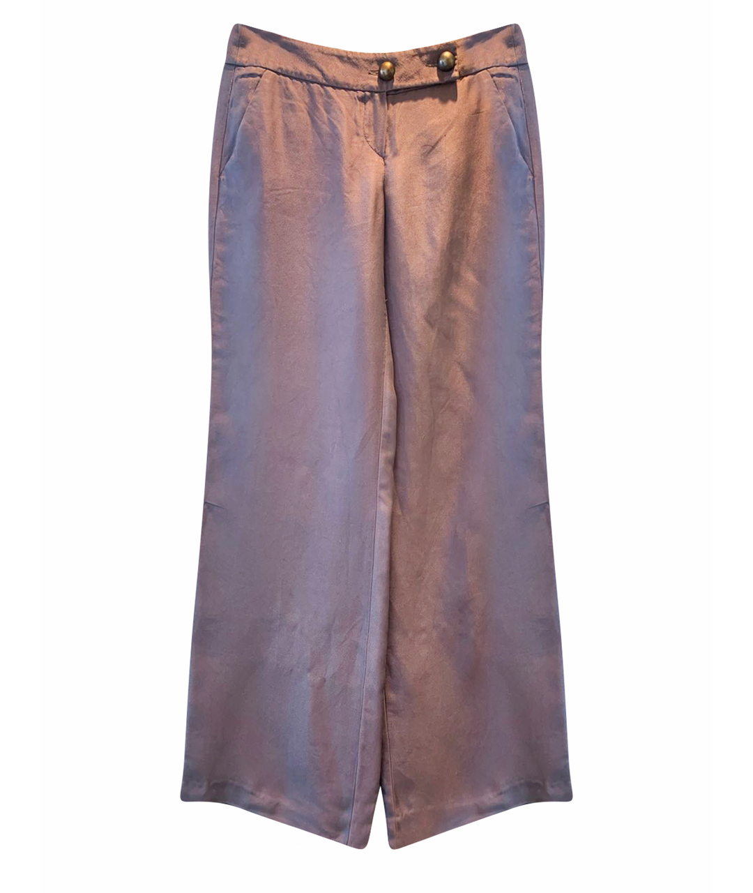 EMPORIO ARMANI Антрацитовые шелковые прямые брюки, фото 1