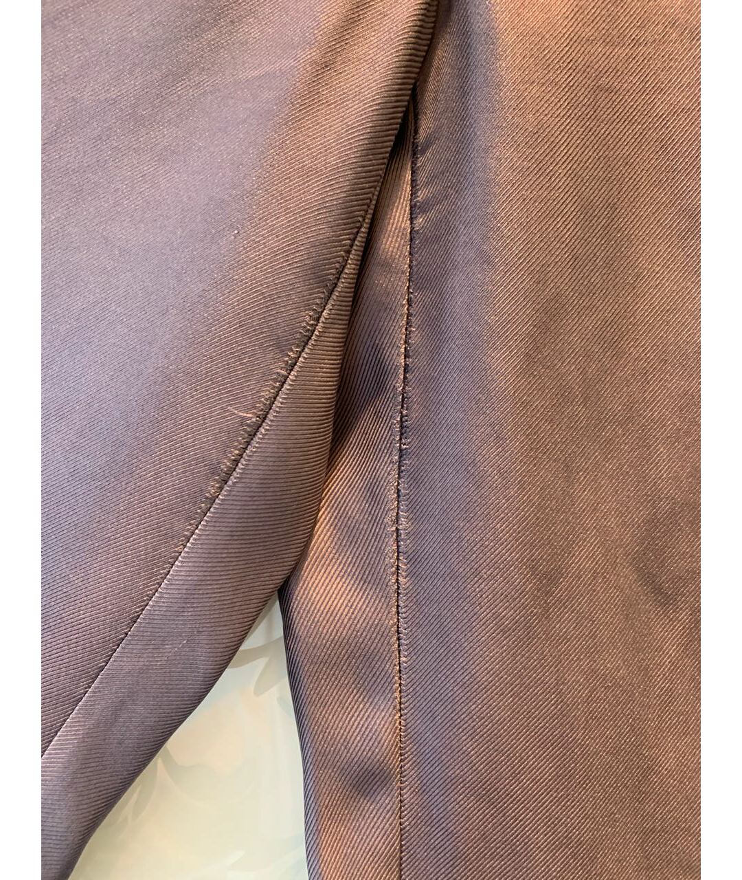 EMPORIO ARMANI Антрацитовые шелковые прямые брюки, фото 5