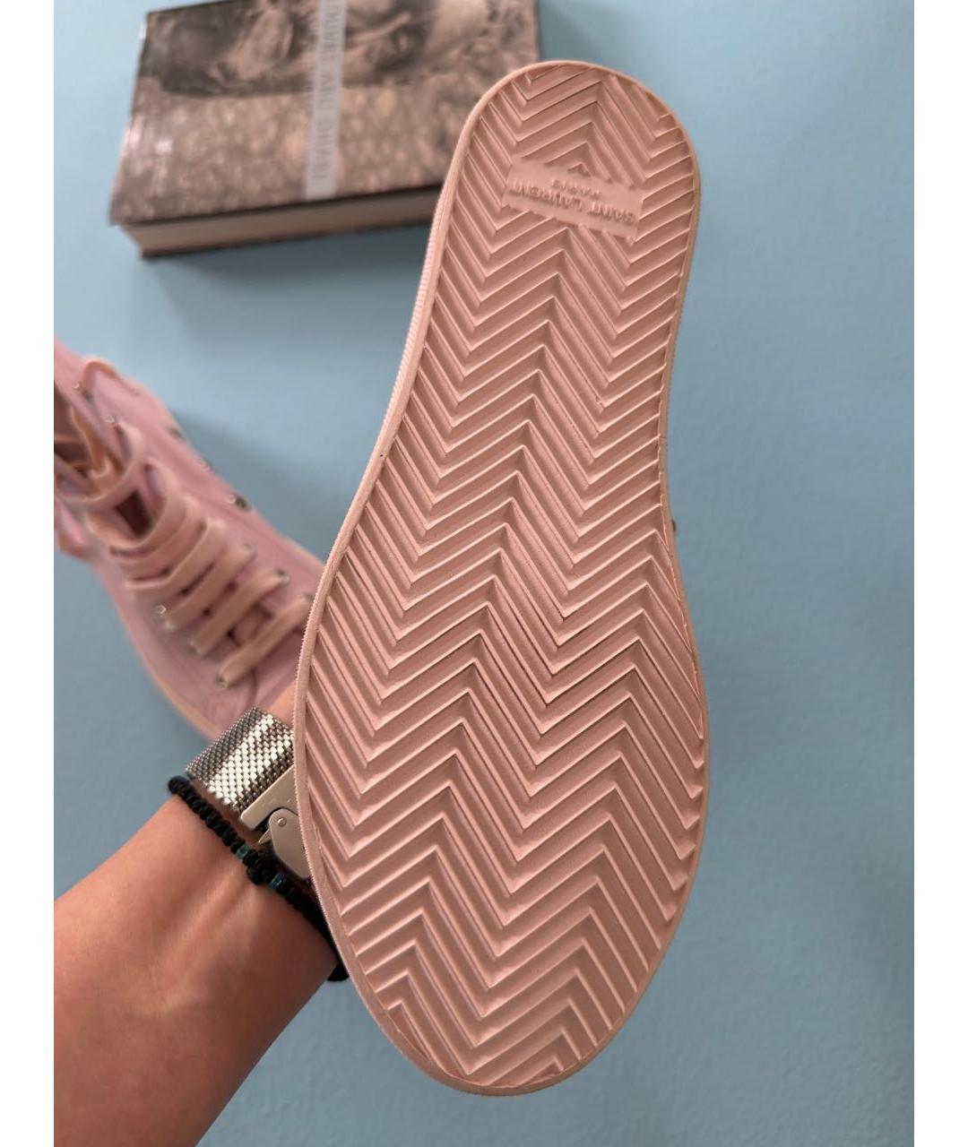 SAINT LAURENT Розовые кожаные кеды, фото 6
