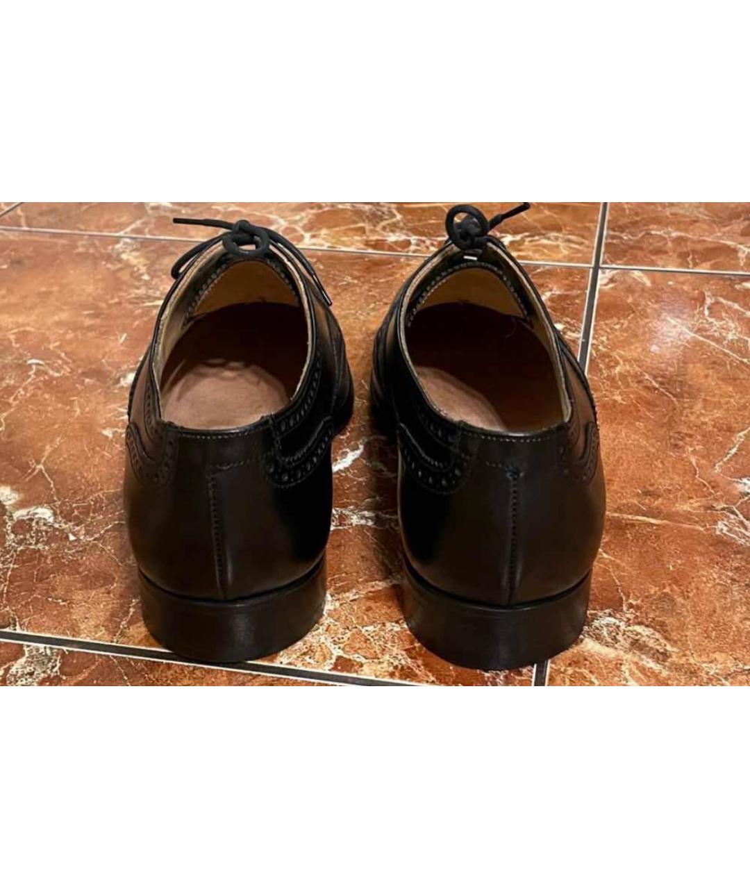 CROCKETT & JONES Черные кожаные туфли, фото 7