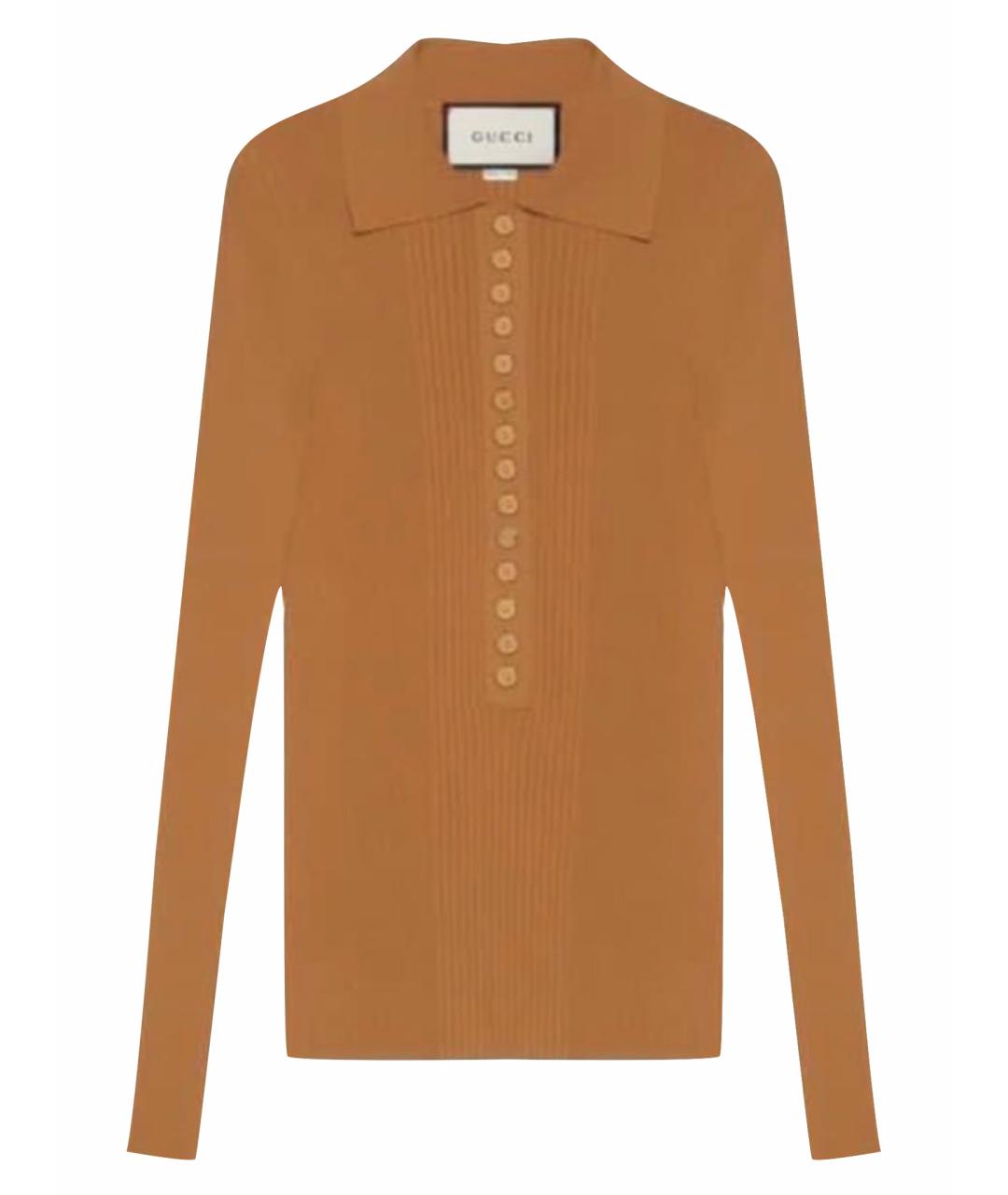 GUCCI Горчичный вискозный джемпер / свитер, фото 1