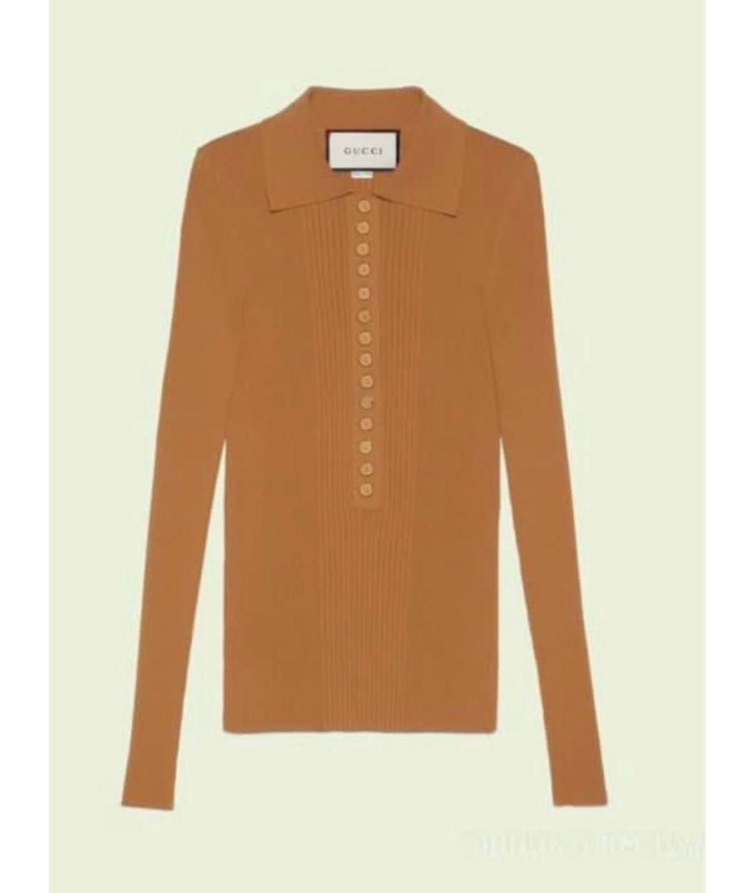 GUCCI Горчичный вискозный джемпер / свитер, фото 8