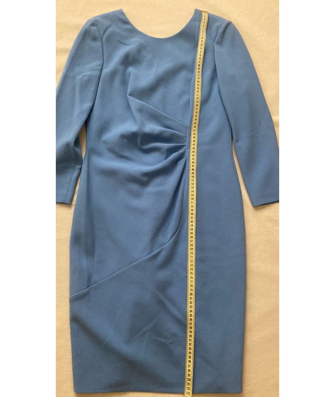 EMILIO PUCCI Голубое шерстяное коктейльное платье, фото 5