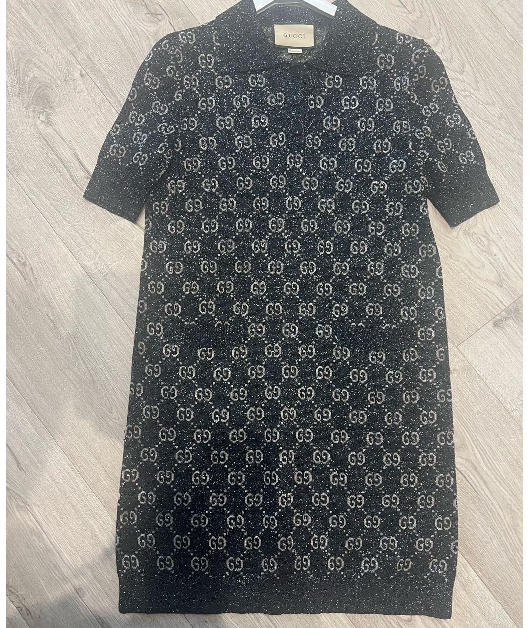 GUCCI Черное хлопковое повседневное платье, фото 4