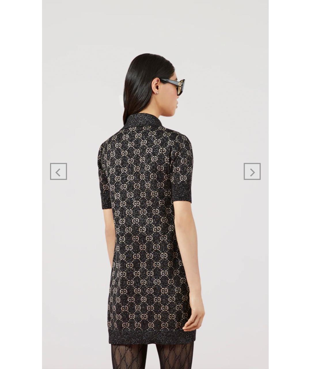 GUCCI Черное хлопковое повседневное платье, фото 2