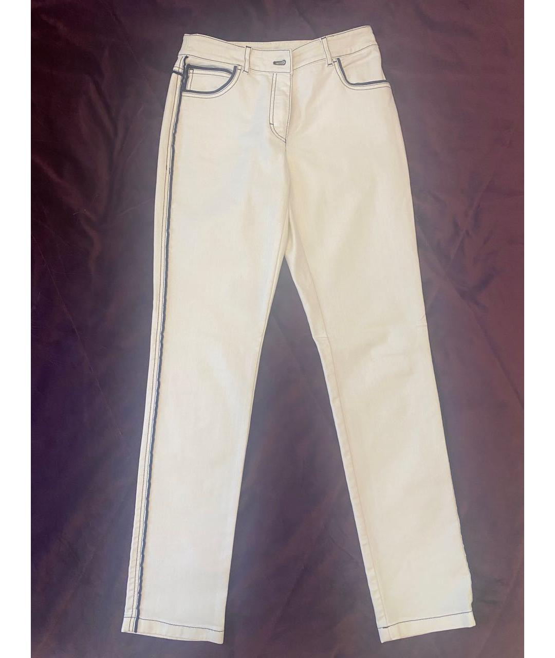 ESCADA Белые хлопко-эластановые прямые джинсы, фото 7