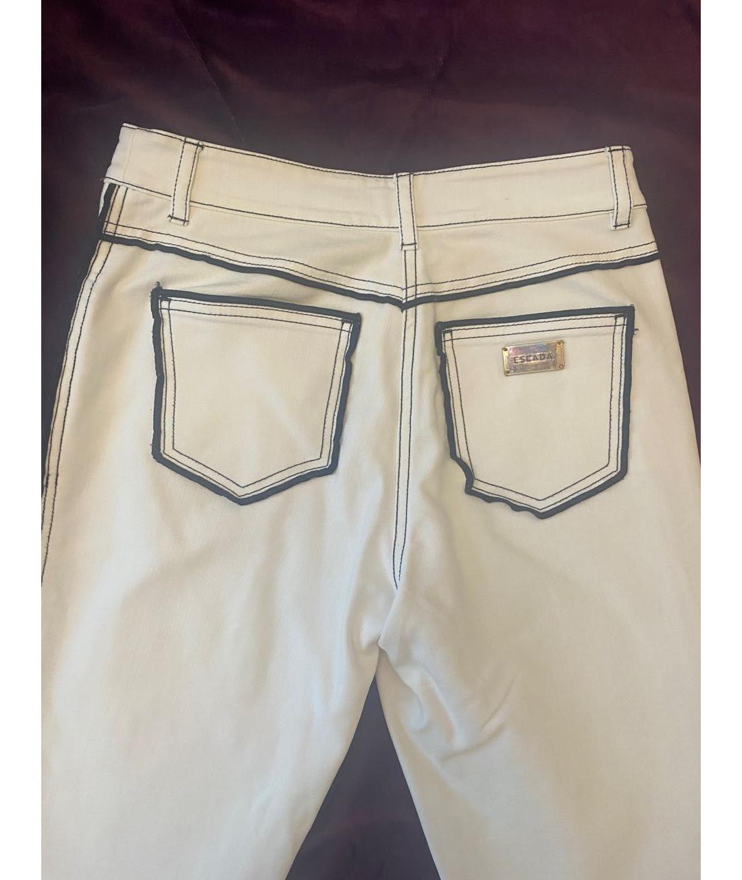 ESCADA Белые хлопко-эластановые прямые джинсы, фото 5