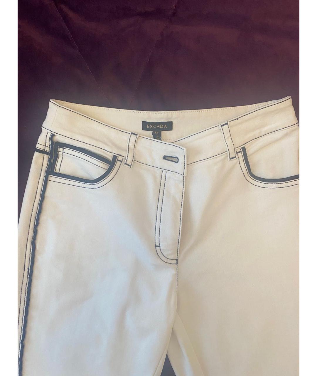 ESCADA Белые хлопко-эластановые прямые джинсы, фото 6