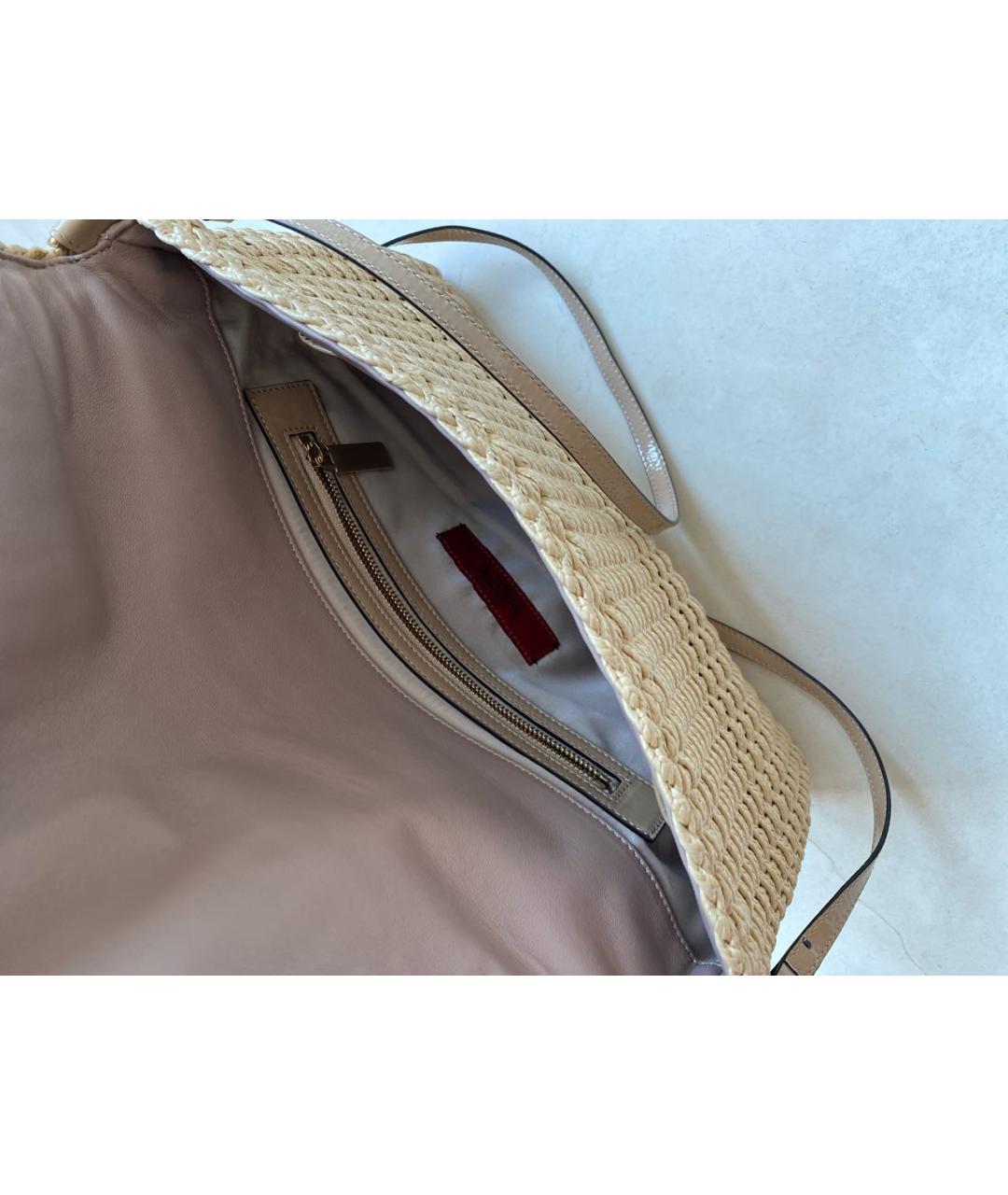 VALENTINO Бежевая пелетеная сумка через плечо, фото 4