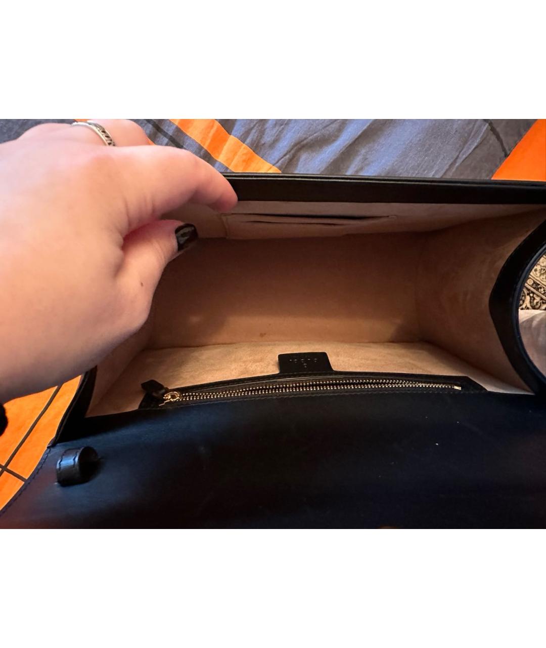 GUCCI Черная кожаная сумка с короткими ручками, фото 2