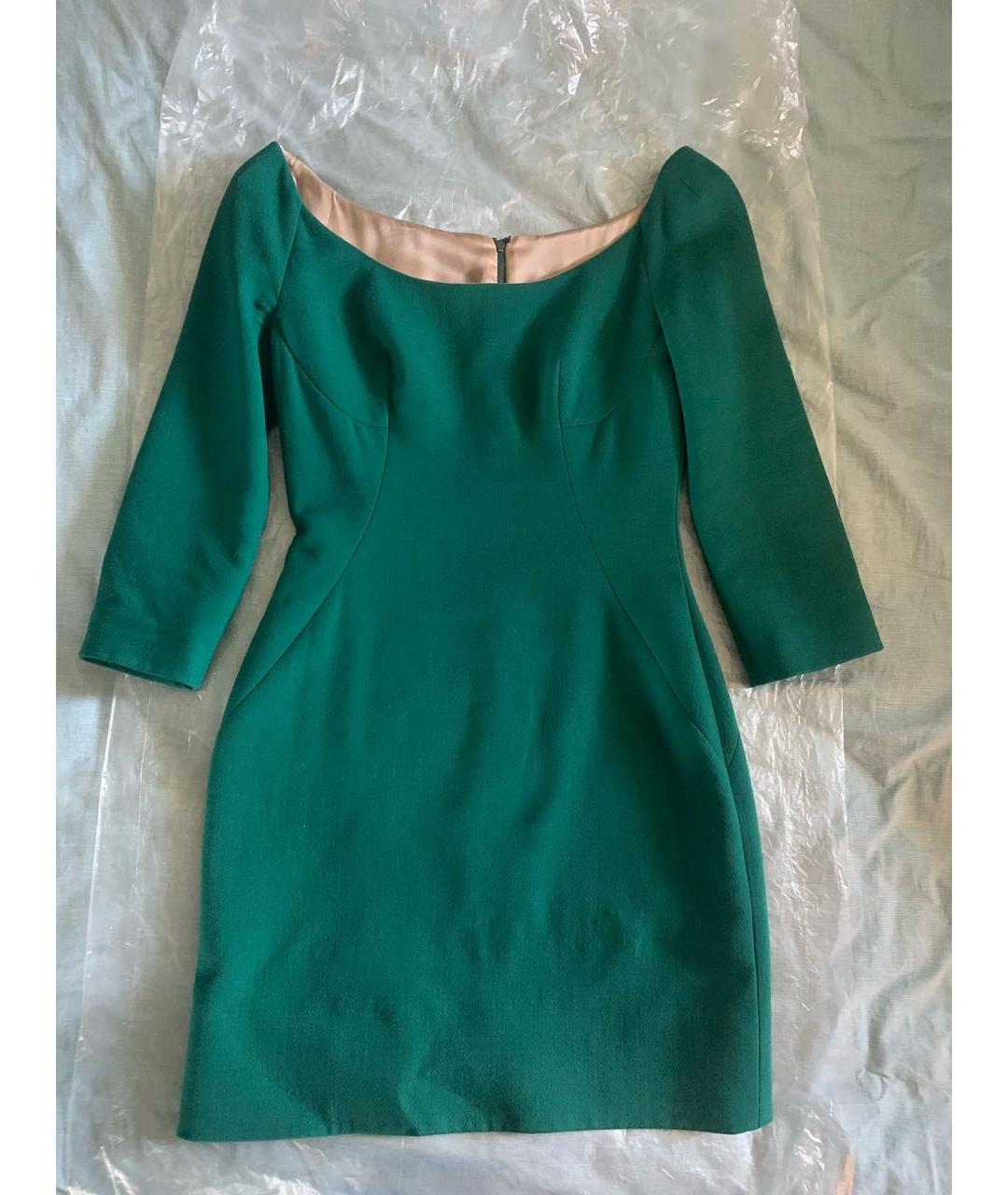 DOLCE&GABBANA Зеленые хлопко-эластановое повседневное платье, фото 6