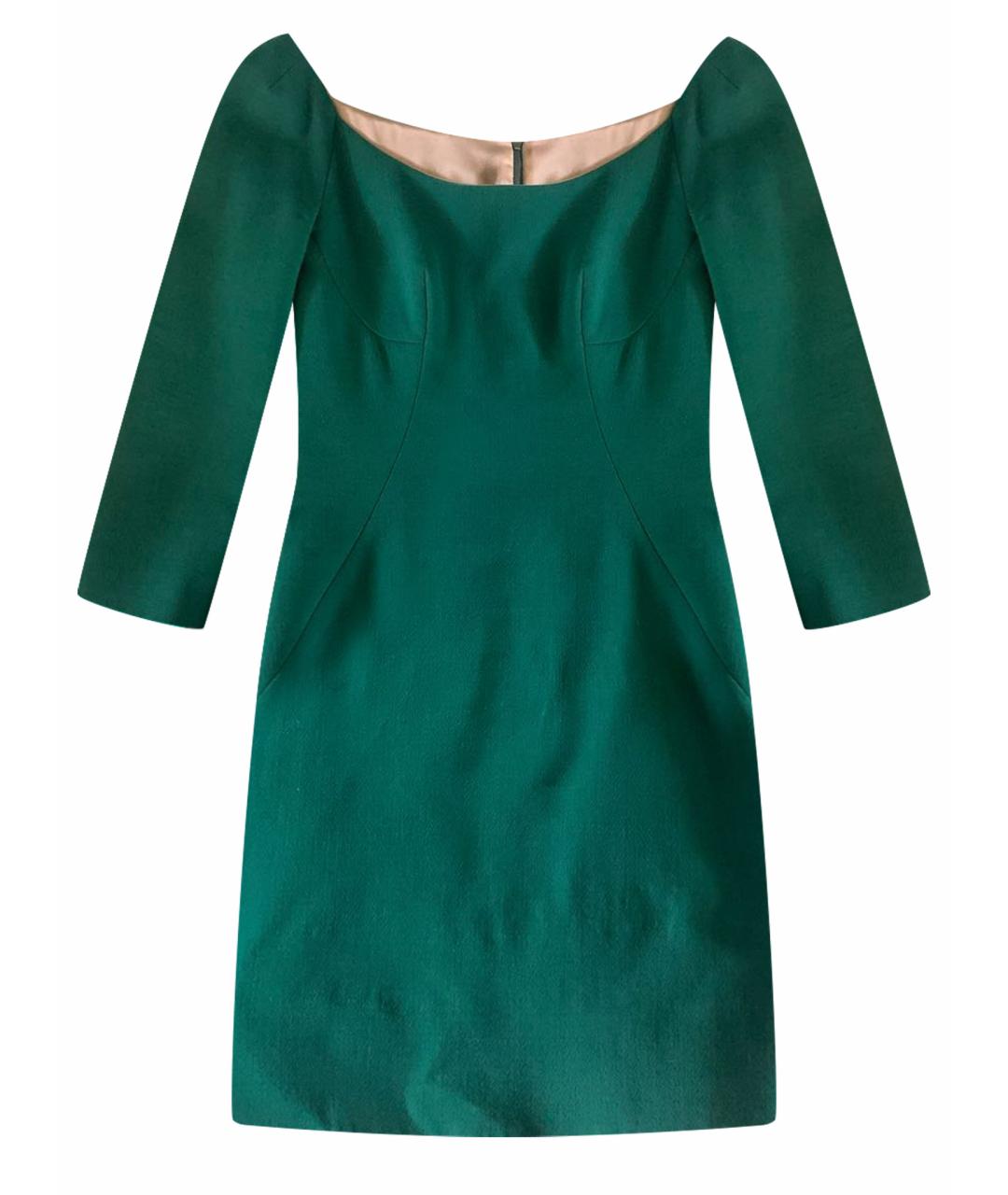 DOLCE&GABBANA Зеленые хлопко-эластановое повседневное платье, фото 1