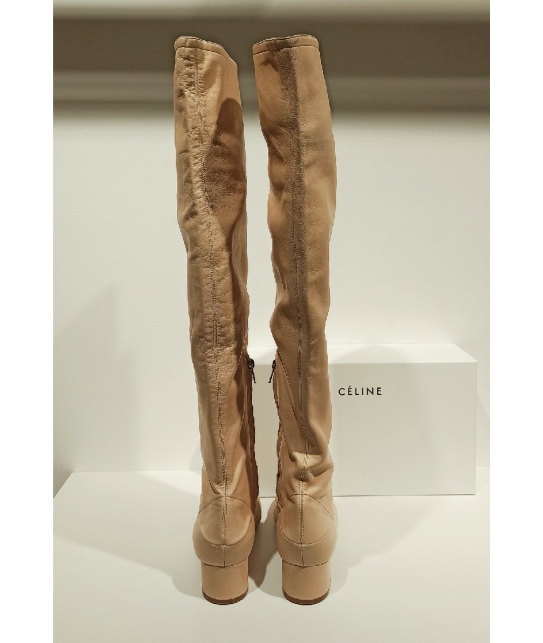 CELINE PRE-OWNED Бежевые кожаные сапоги, фото 4