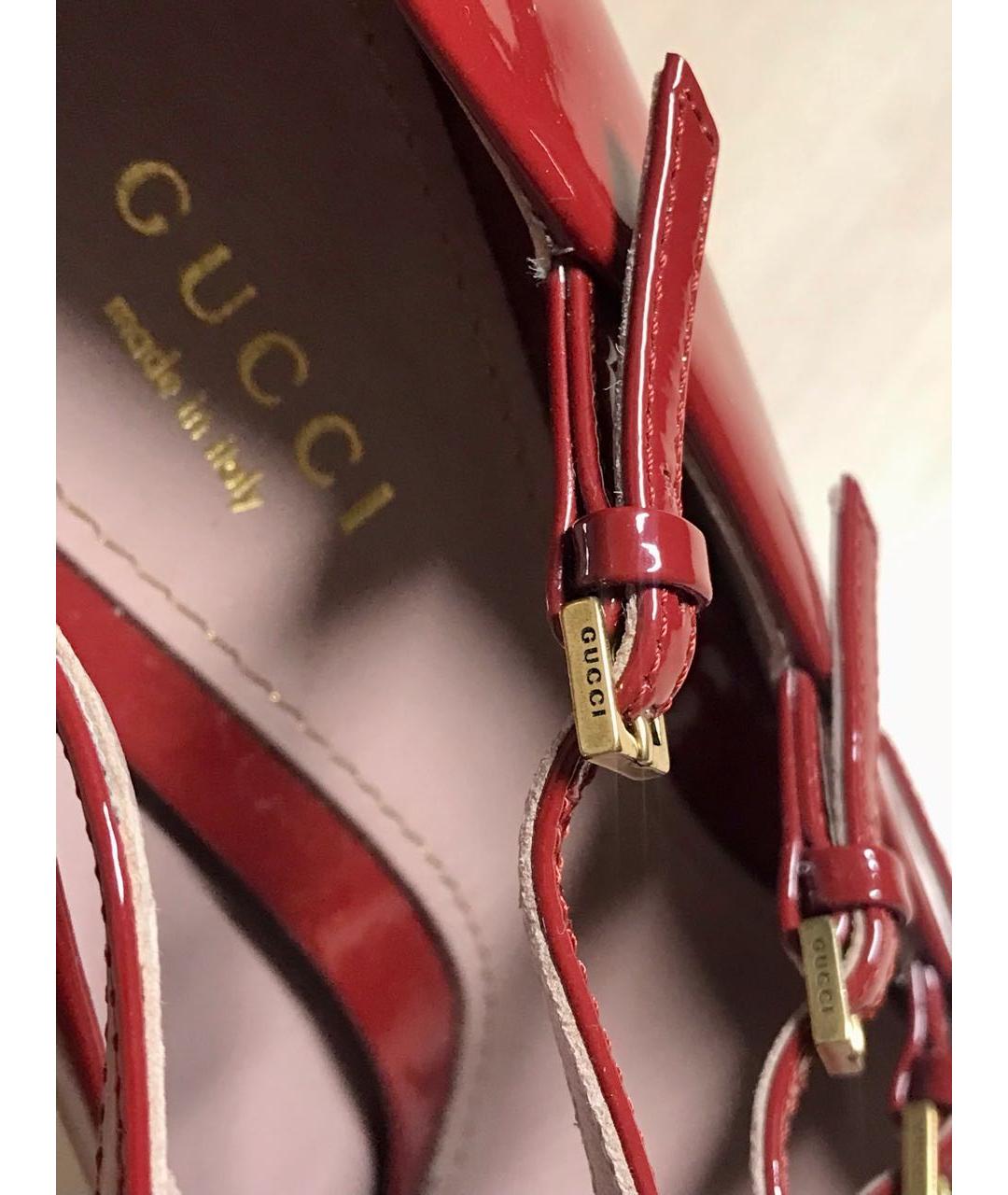 GUCCI Красные кожаные туфли, фото 6