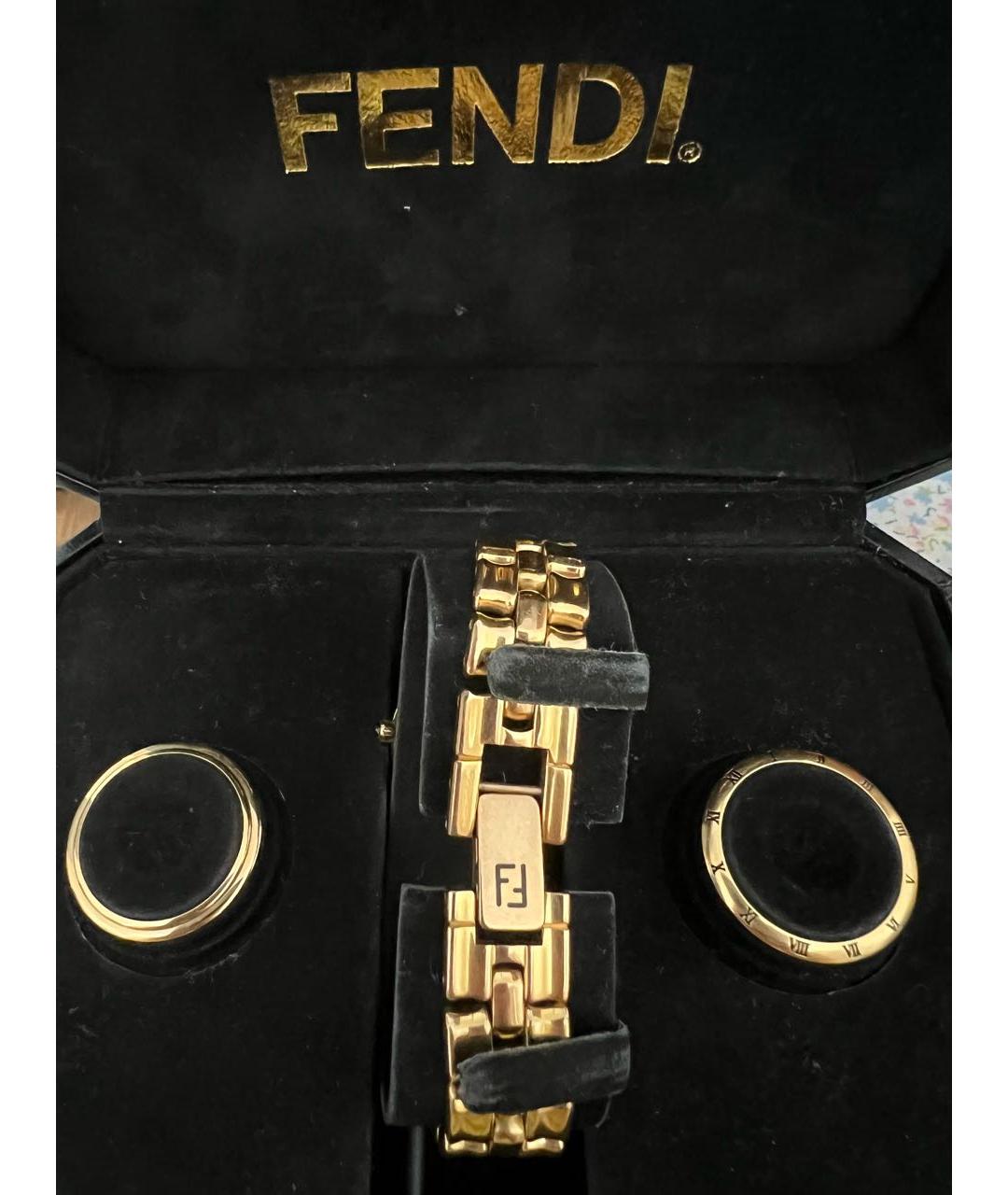 FENDI Золотые позолоченные часы, фото 3