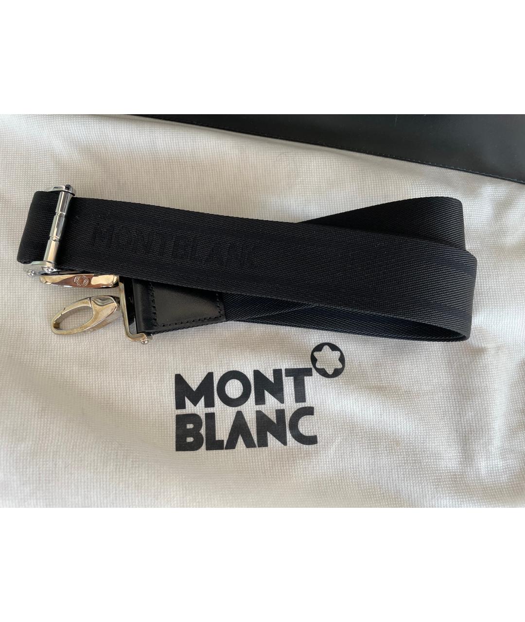 MONTBLANC Черный кожаный портфель, фото 3