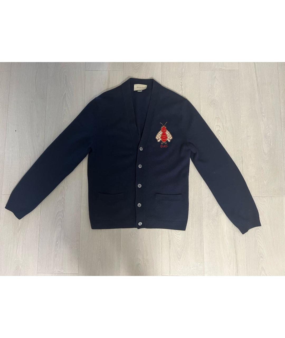 GUCCI Темно-синий кашемировый кардиган, фото 9