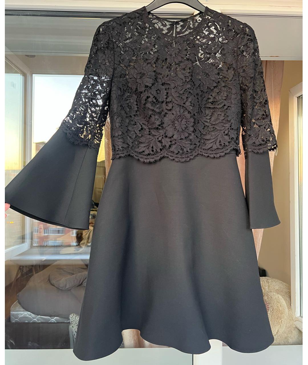 VALENTINO Черное шелковое коктейльное платье, фото 8