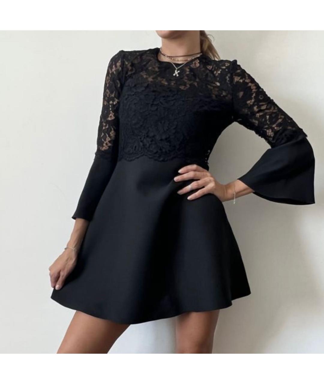 VALENTINO Черное шелковое коктейльное платье, фото 7