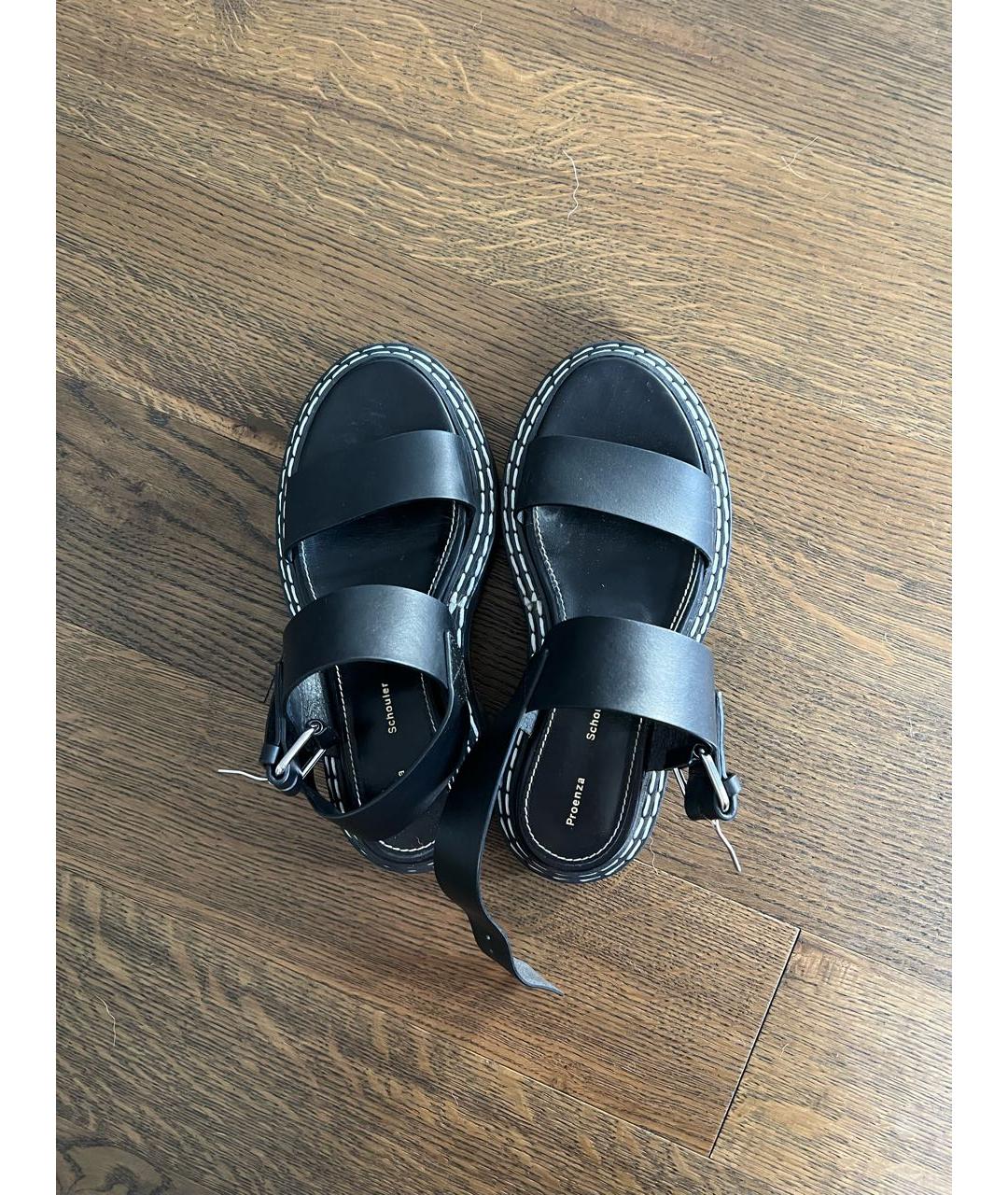 PROENZA SCHOULER Черные кожаные сандалии, фото 2