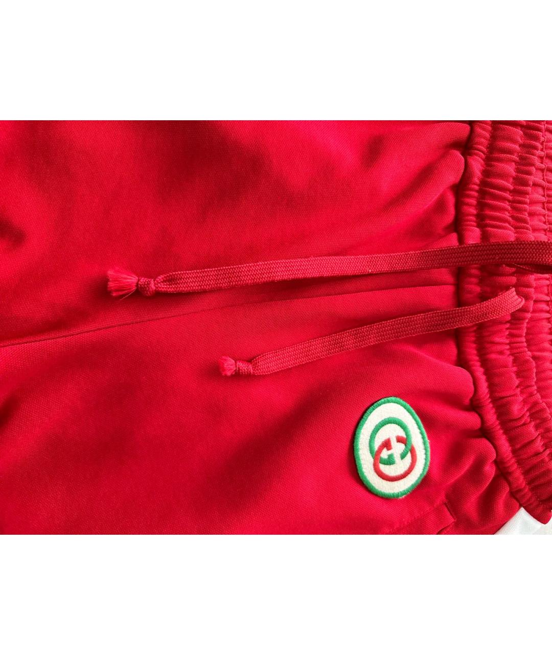 GUCCI Красные полиэстеровые спортивные брюки и шорты, фото 4