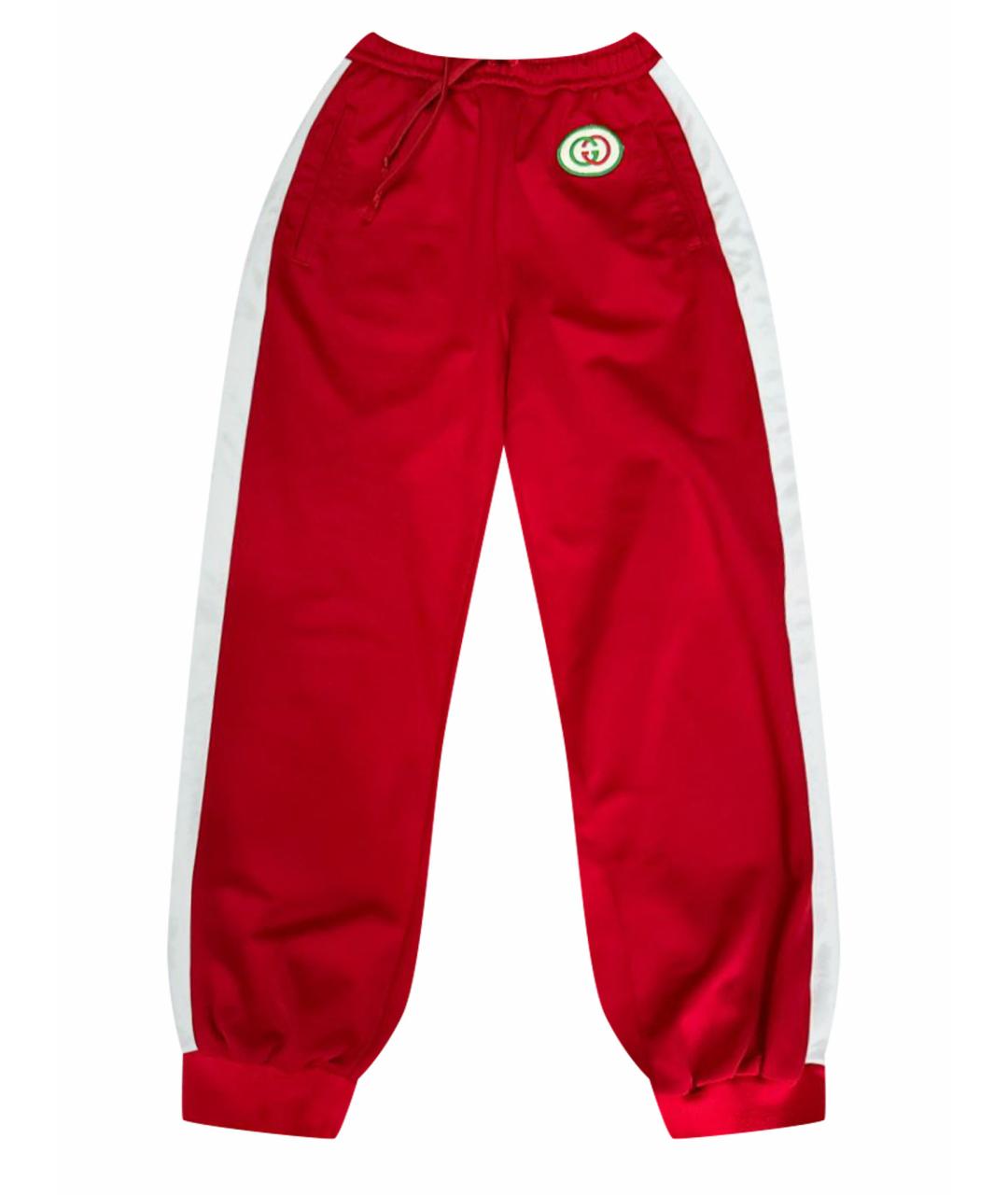 GUCCI Красные полиэстеровые спортивные брюки и шорты, фото 1
