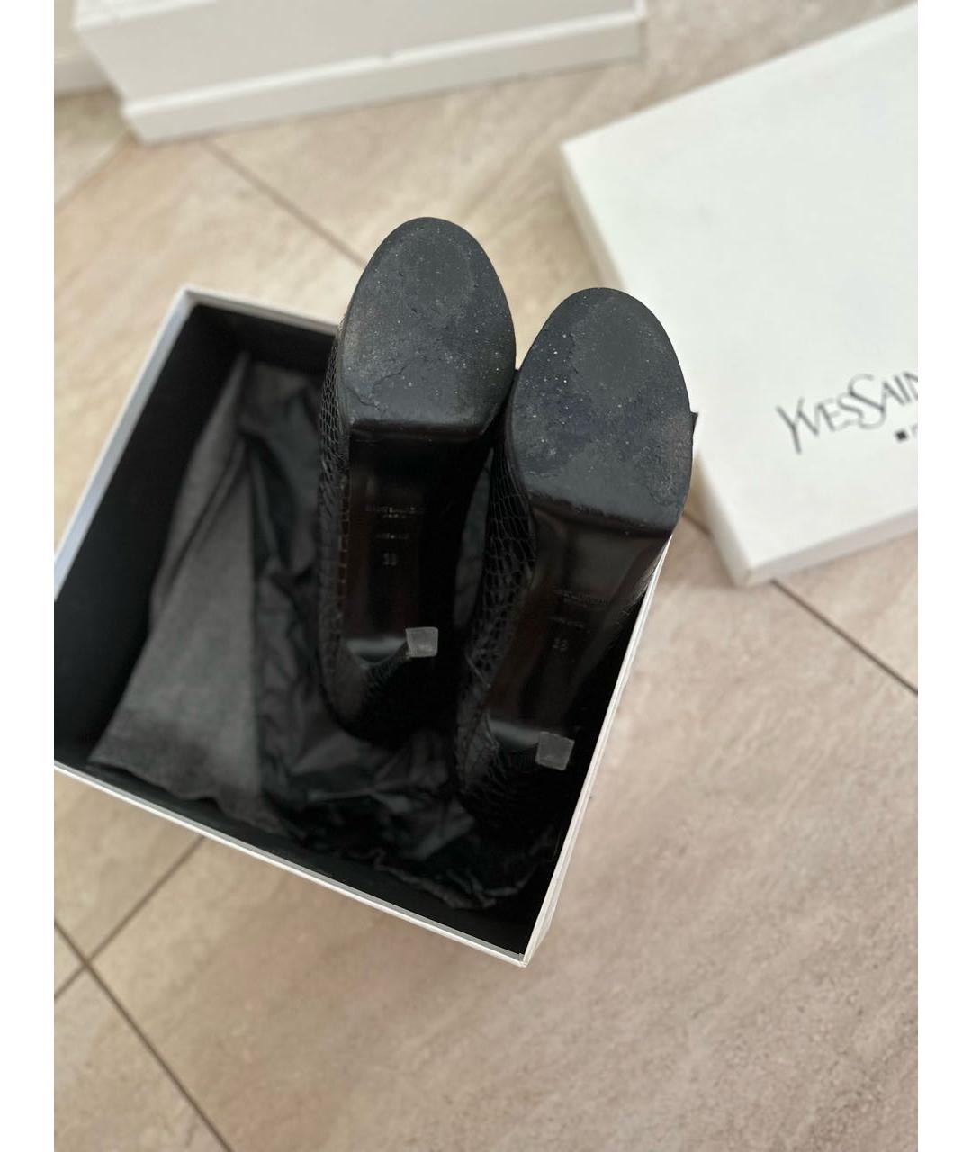 SAINT LAURENT Черные туфли из экзотической кожи, фото 8