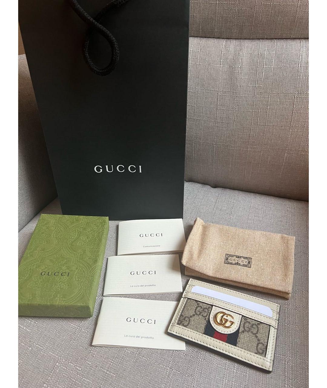 GUCCI Белый кожаный кардхолдер, фото 4