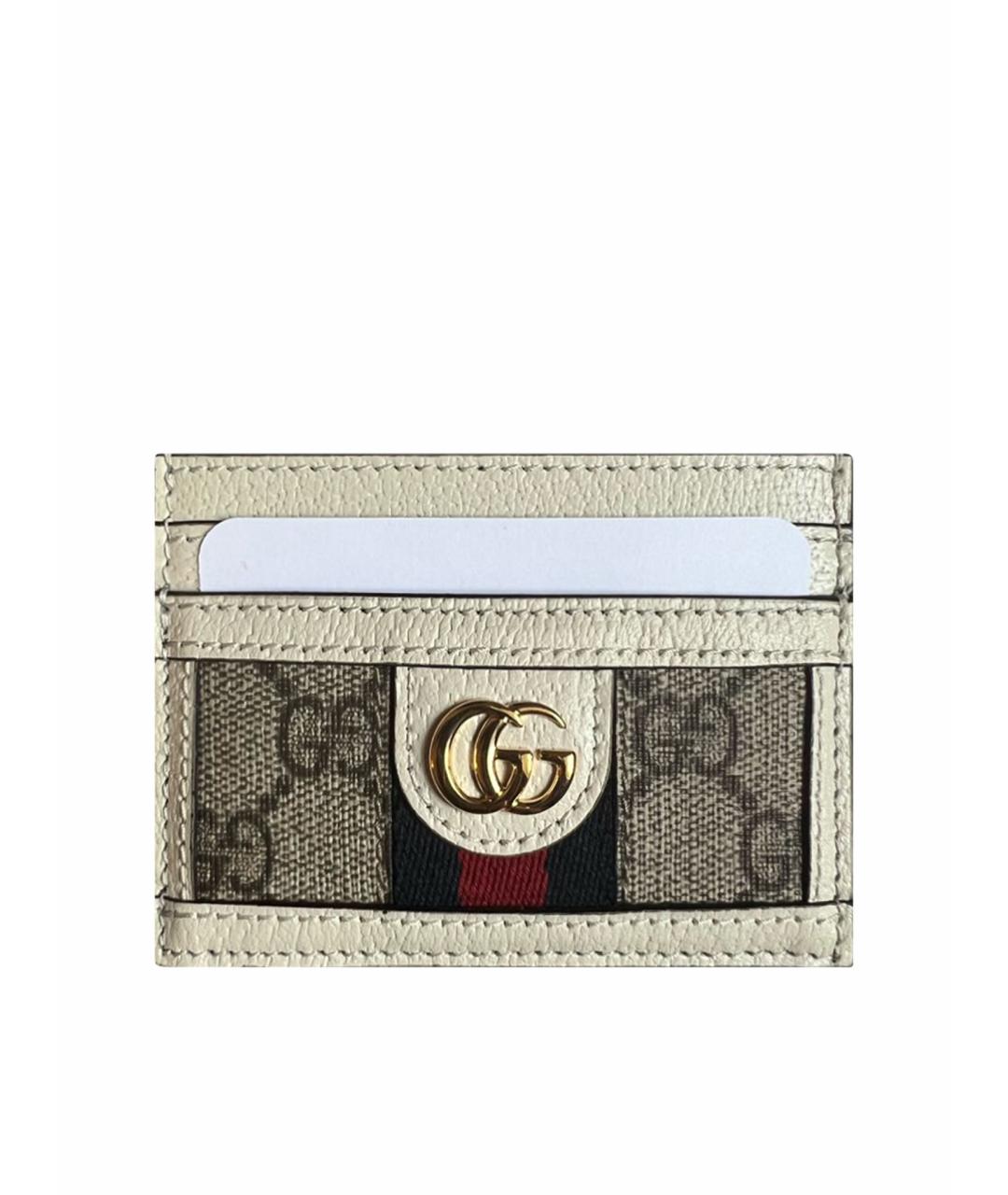 GUCCI Белый кожаный кардхолдер, фото 1